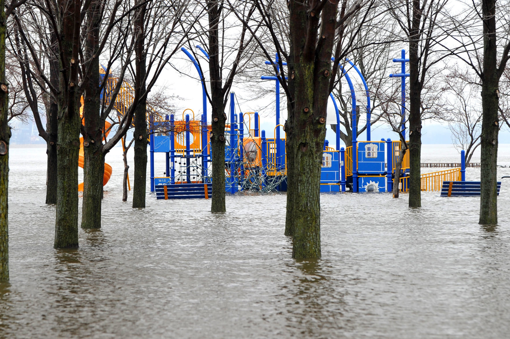 Flooding in the Illinois Quad-Cities area.
